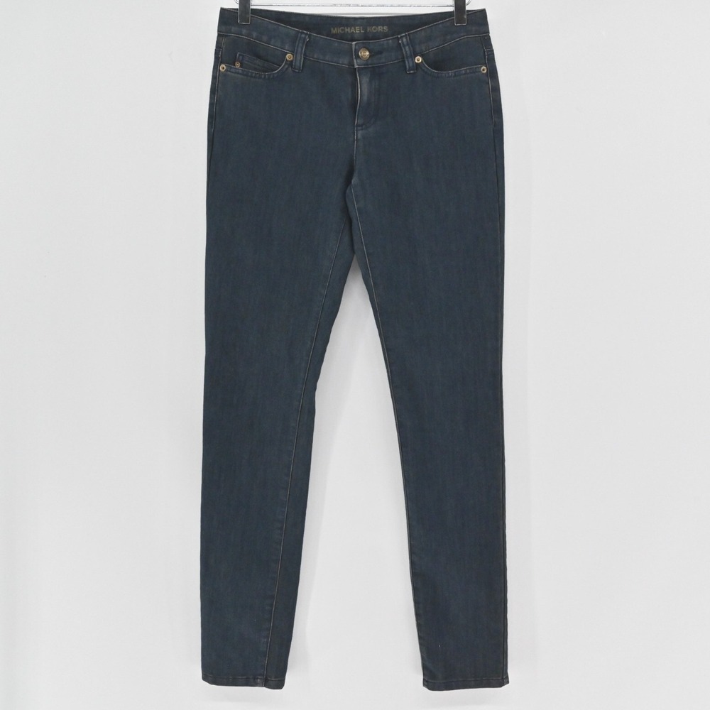 Michael Kors Skinny Jeans Womens Size 2‎ Dark Wash Blue Denim Cotton Stretch MK